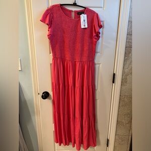 Merokeety XL coral maxi dress